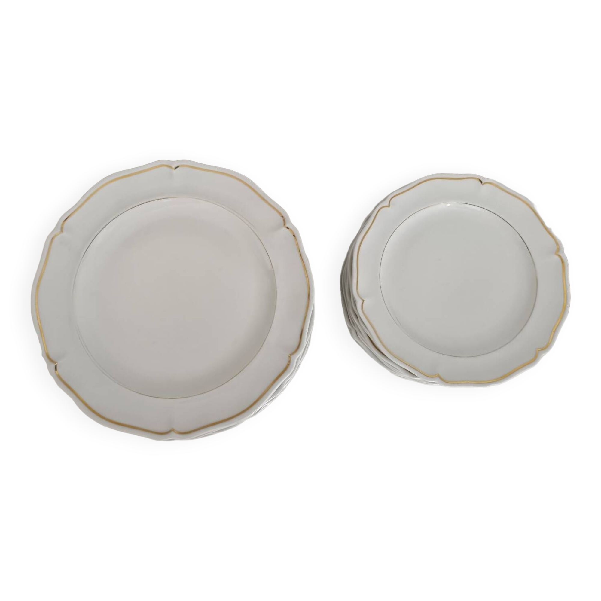 Set of Limoges porcelain flat and dessert plates