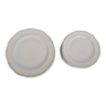 Set of flat and dessert plates in Limoges porcelain