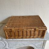 Wicker suitcase imitation leather