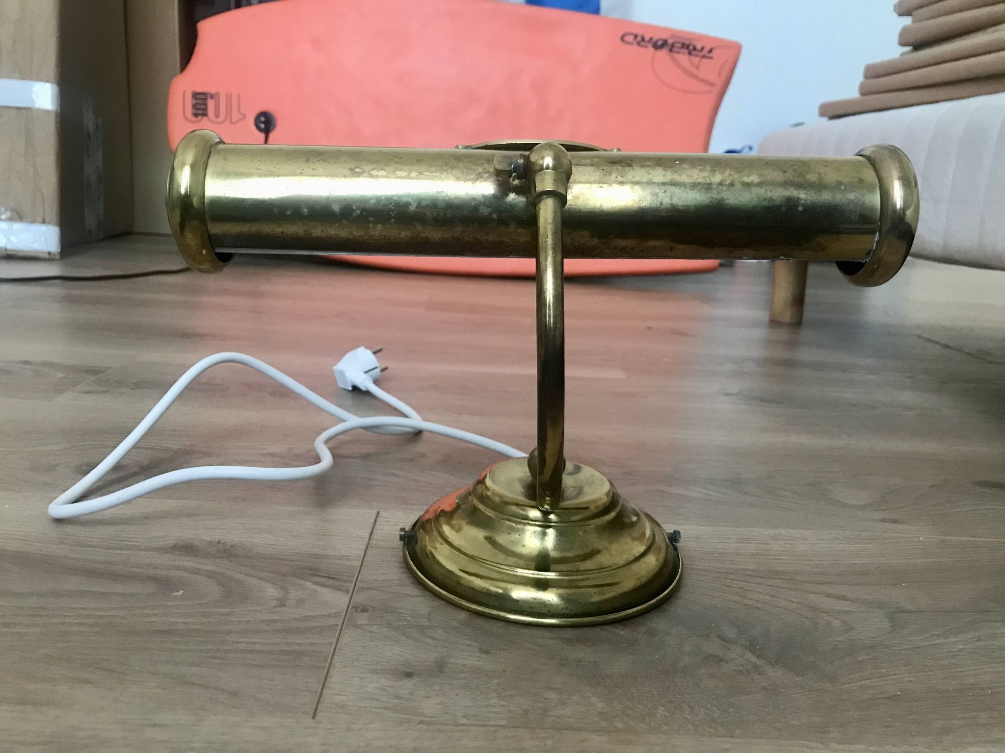 Magnificent antique wall lamp of Notary/Banker/Articulated Piano in brass.