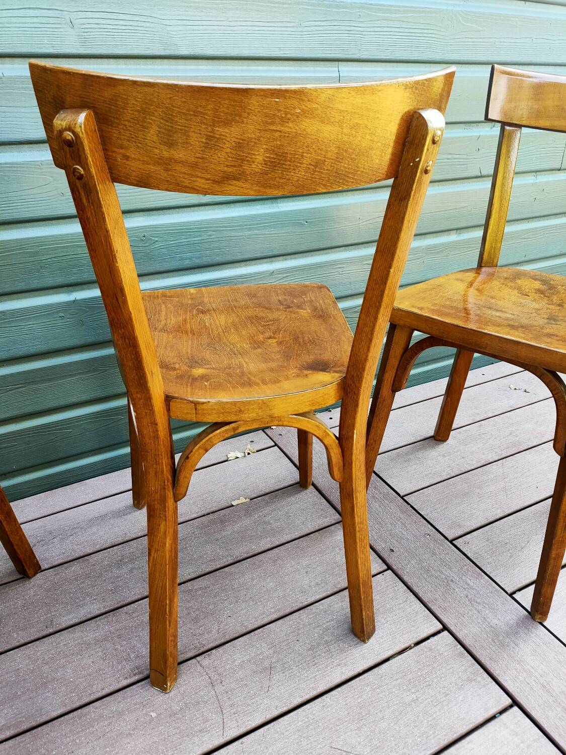 Trio of Baumann bistro chairs