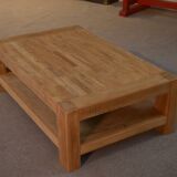 Coffee table in oak and oak veneer from Belgian manufacture