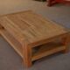 Table basse en chêne et plaquage de chêne de manufacture belge