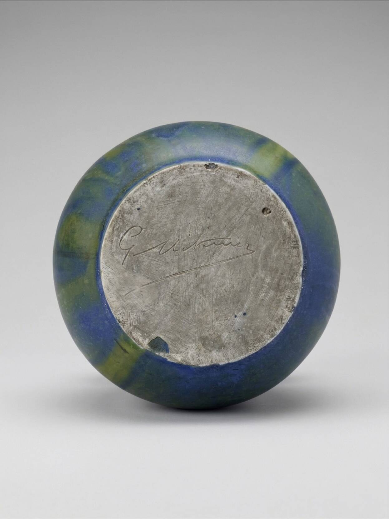 Art ceramic vase signed G. Méténier, France, circa 1960–1970.