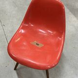 Set of 6 vintage red DSW chairs by Charles and Ray Eames