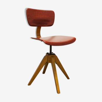Workshop chair 1950 feet compass skaï red atypical