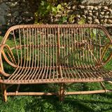 Ball rattan lounge consisting of a sofa and 2 armchairs