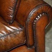 Pair of Ralph Lauren Jamaica club sofas restored in leather.