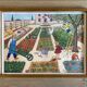 Educational poster elocution Rossignol vintage 60s - at the bus stop and the garden