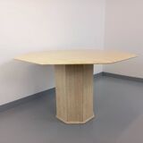 Vintage octagonal travertine dining table from the 70s 80s