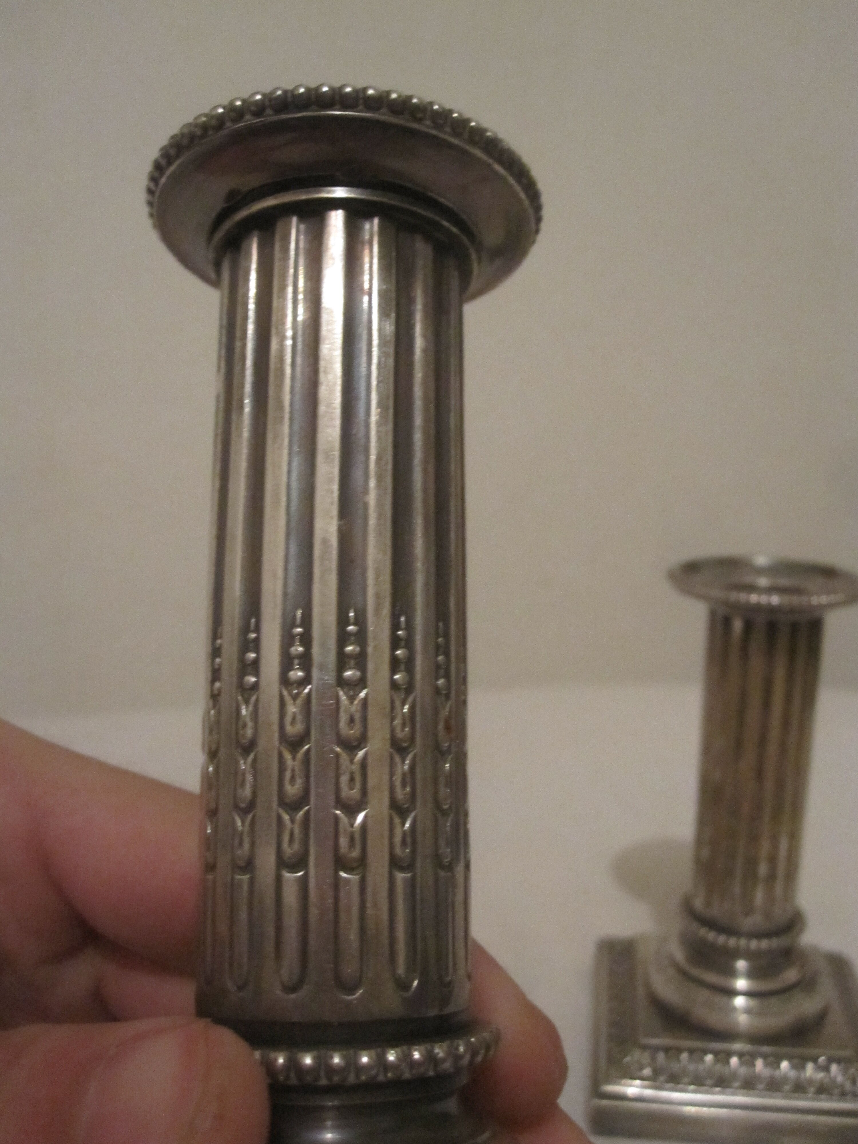 Pair of candlesticks Cailar Bailard silver metal
