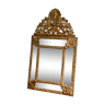 Miroir à parecloses laiton repoussé doré fin XIXe 36x62cm