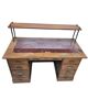 Victorian oak desk / Bin or drawer cup pull by P. & F. Corbin / 1895
