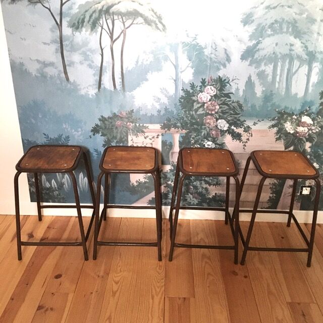 Lot of 4 school stools