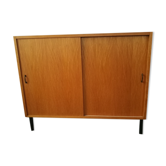 Vintage sideboard sliding doors 1970