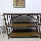 Large rattan console shelf/side table/TV/hi-fi unit