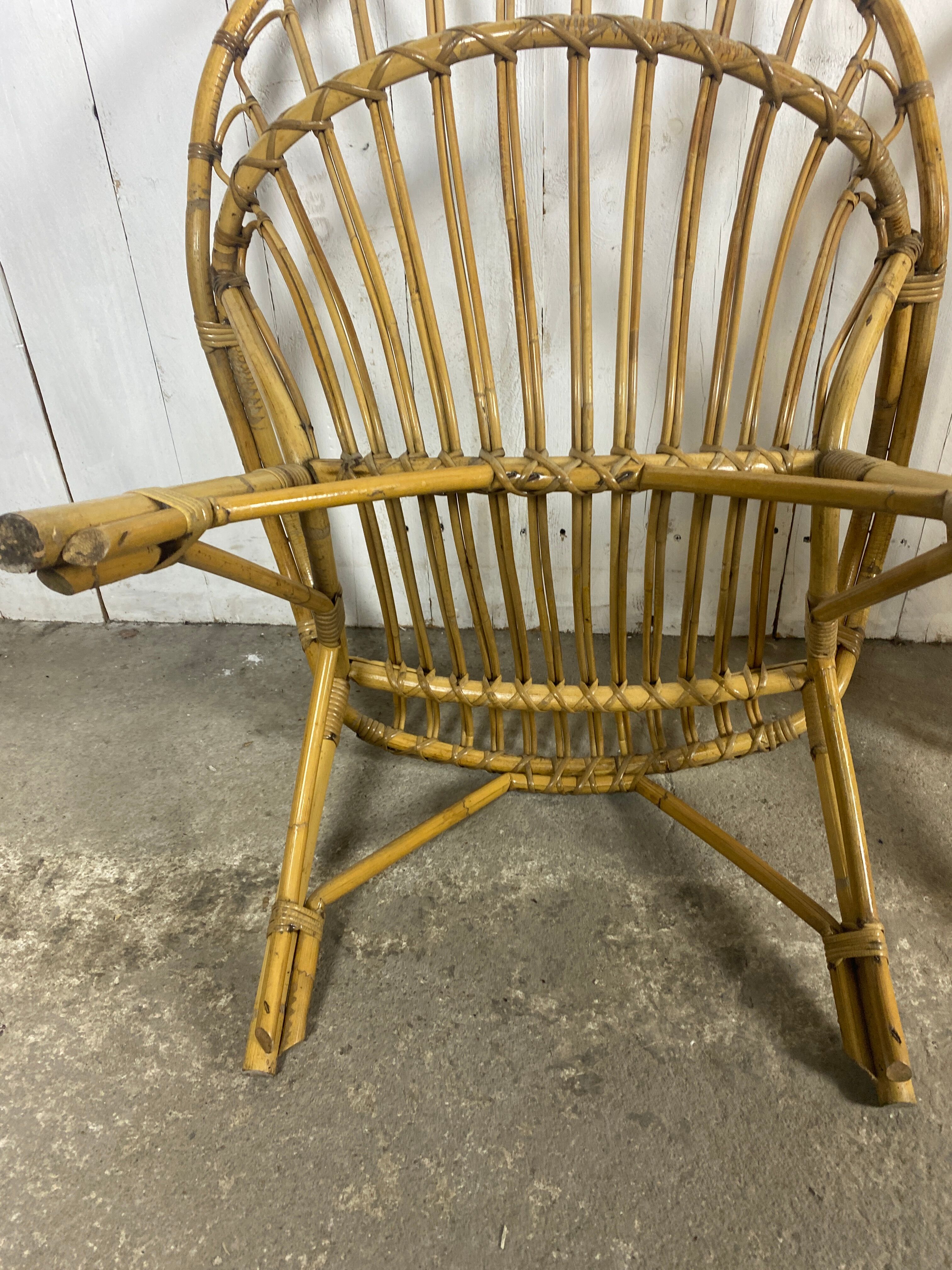 Paire de fauteuils rotin