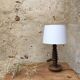 Pied de lampe vintage en bois zig zag