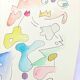Peinture abstraite originale – composition colorée – 24 x 34 cm