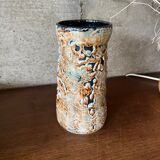 Glazed cylindrical stoneware vase