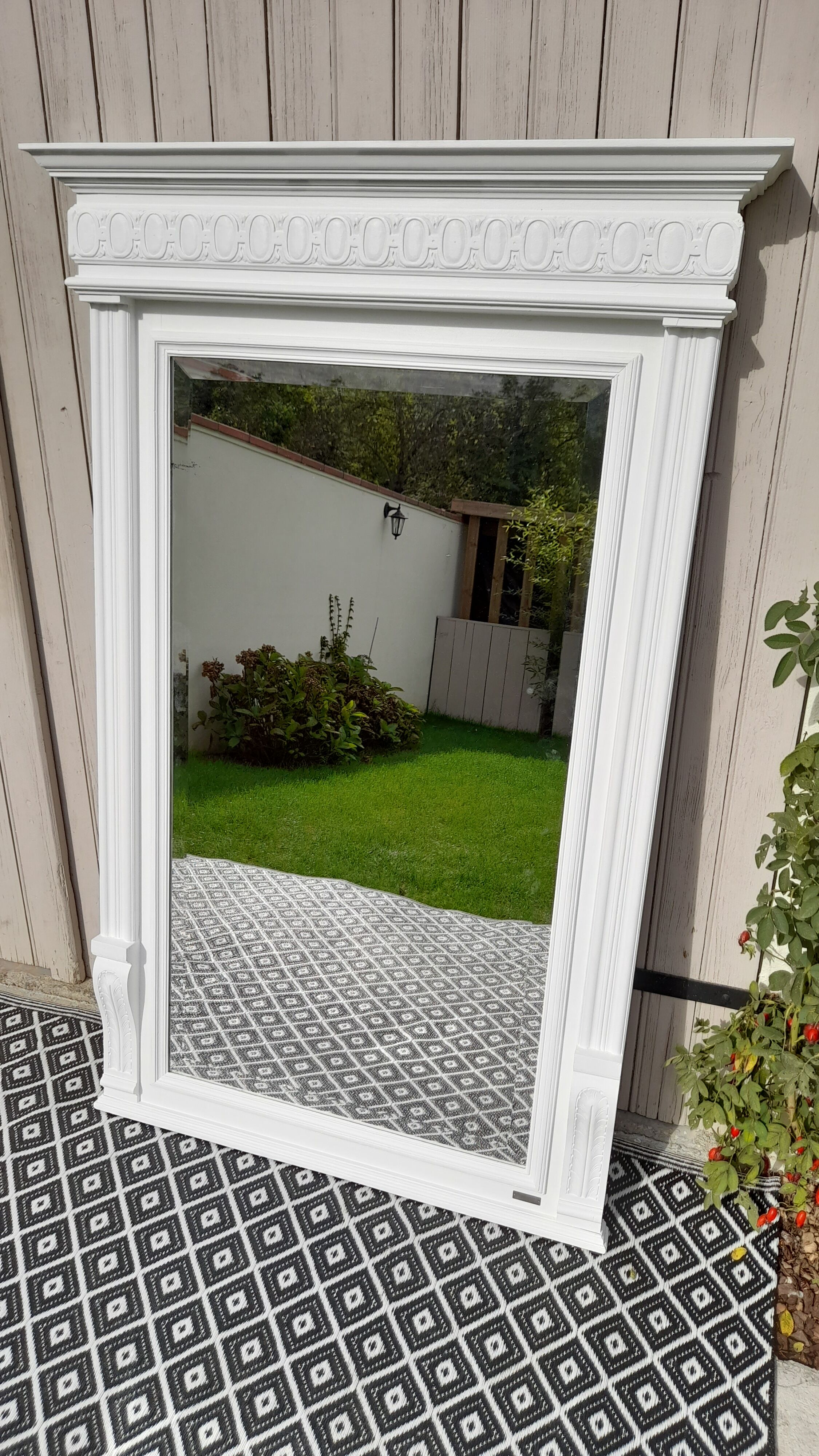 Beveled trumeau mirror