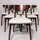 Vintage dining chairs set of 6 pearl bouclé