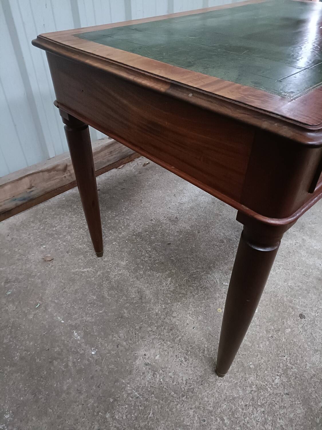 Vintage mahogany desk and leather top