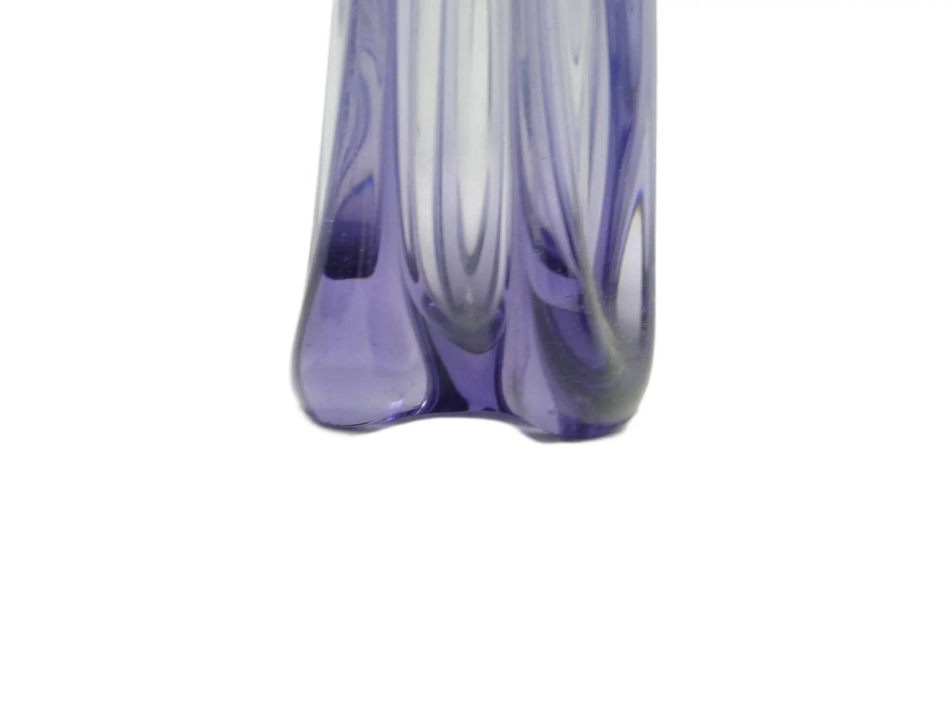 Glut vase, mid-century modern, violet glass, by J. S. Drost, Ząbkowice, Poland, 1970s.