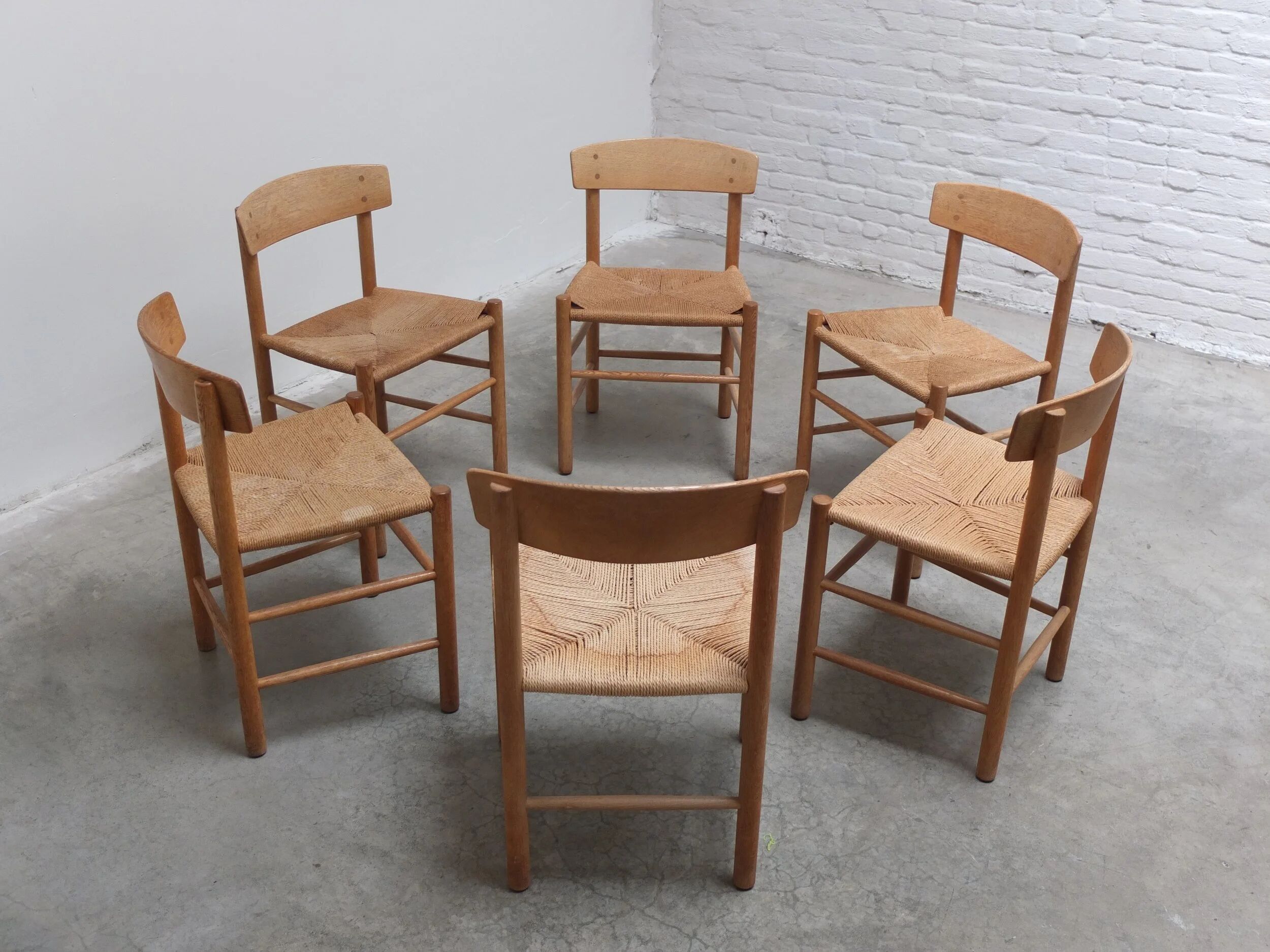Ensemble précoce de 6 chaises de salle à manger 'J39' par Børge Mogensen pour FDB Møbler, 1947