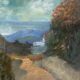 The distant castle, oil on canvas signed