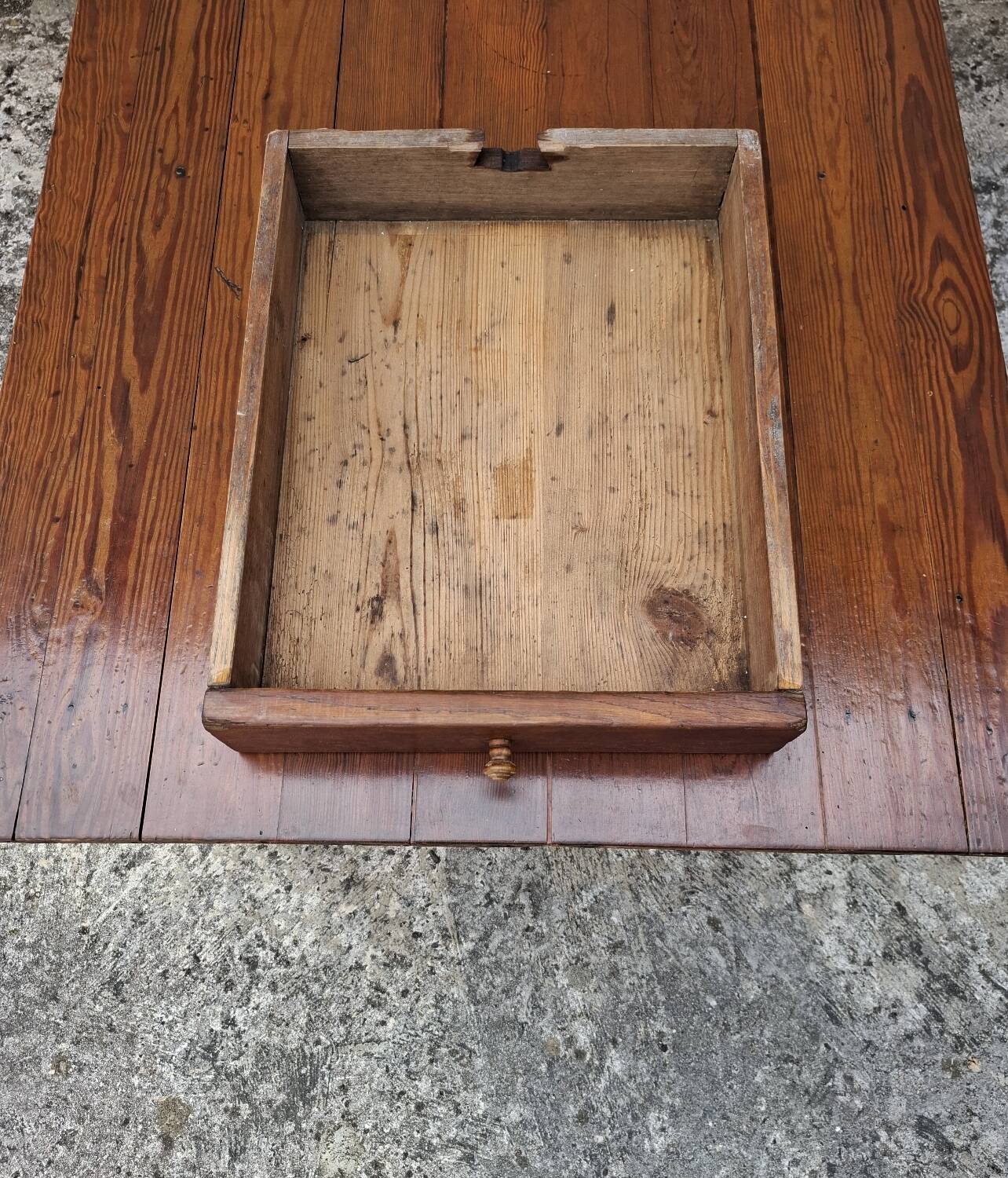 Table de ferme en chêne et sapin