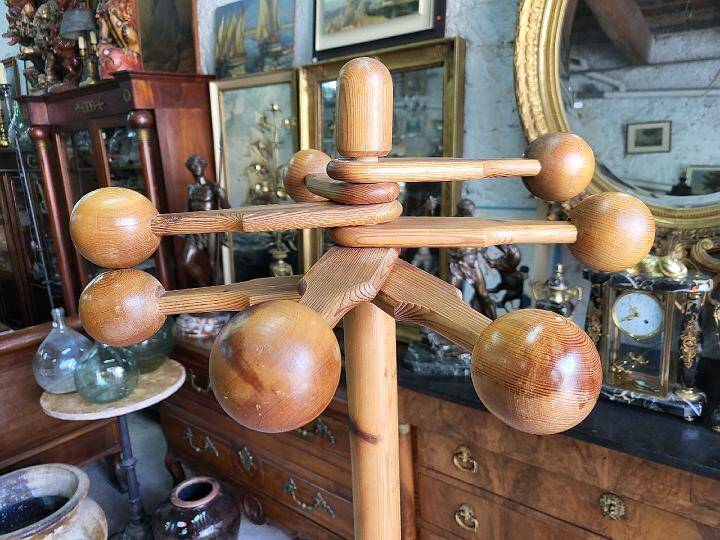 1960 modernist vintage coat rack in fir 7 b