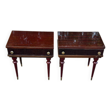 2 bedside tables in Mid-Century Modern Italian style by Gio Ponti and Paolo Buffa.