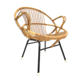 Vintage rattan chair by Dirk van Sliedregt Rohe Noordwolde 1960 in the Netherlands