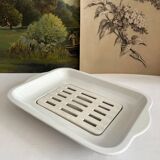 19th century Lunéville opaque ironstone earthenware asparagus dish