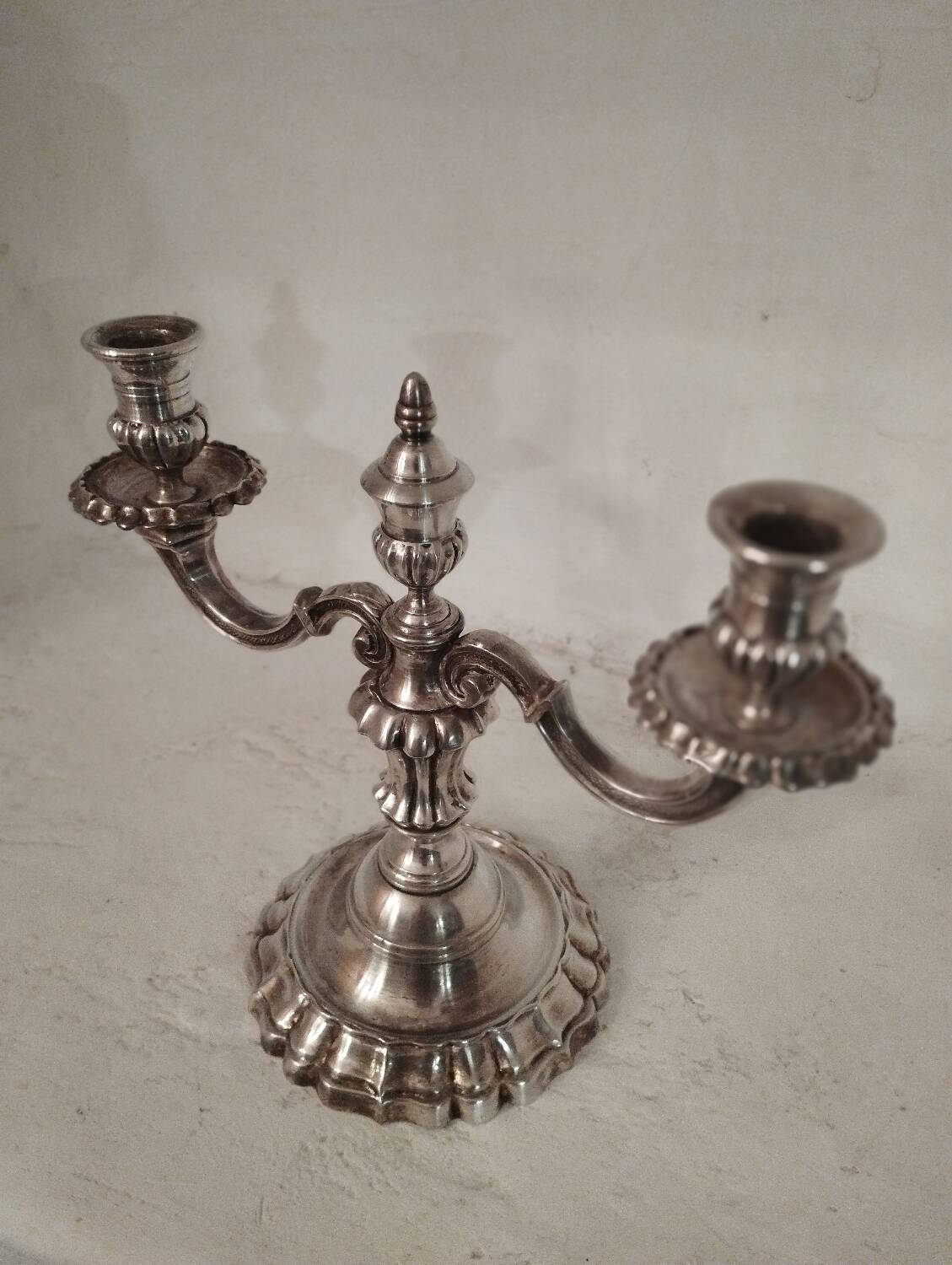 19th century silver-plated bronze chandelier