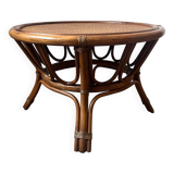 Vintage Rattan Tripod Coffee Table