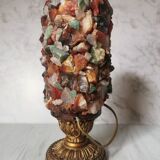 Table lamp gilded wood and stones