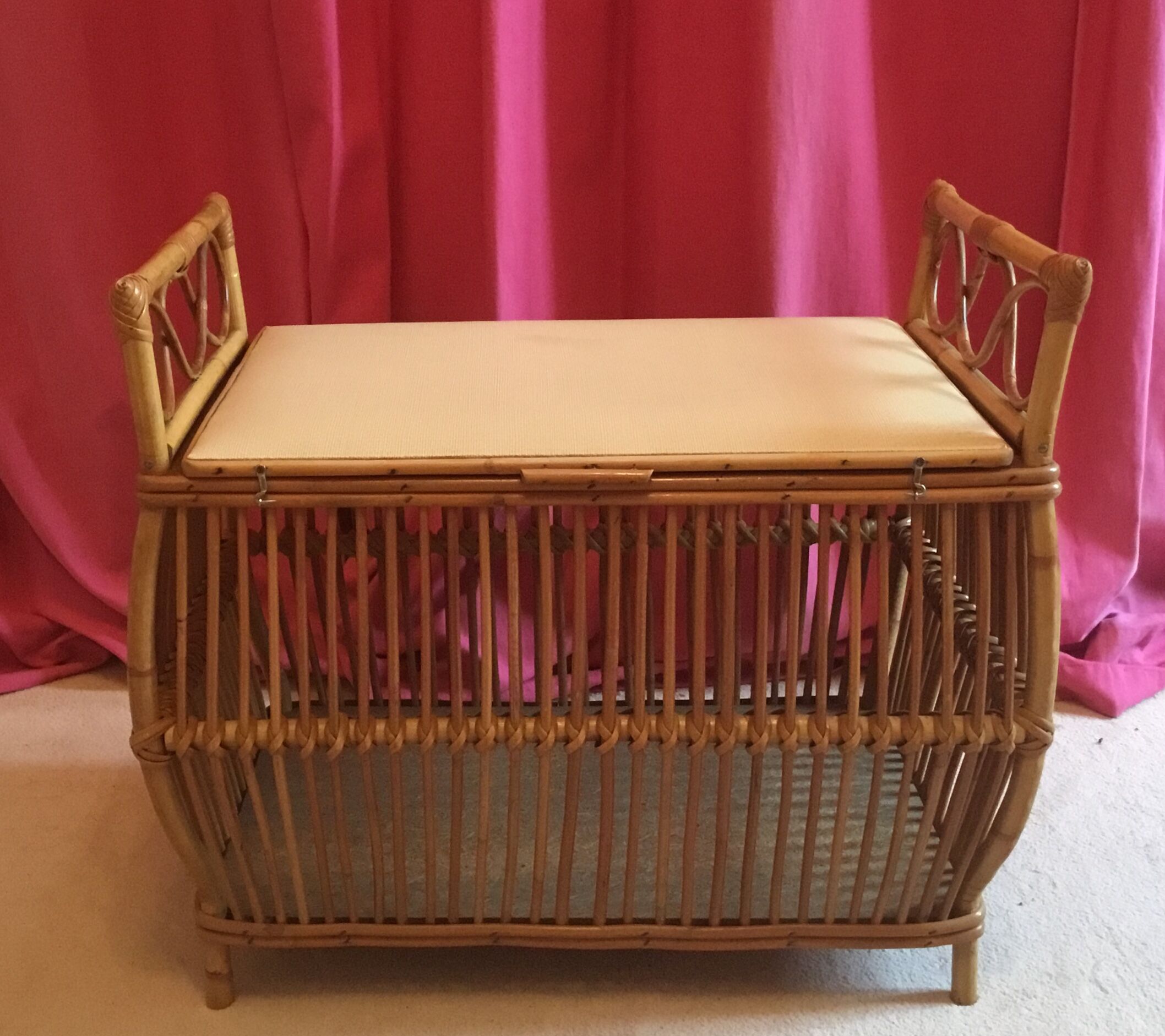 1960 rattan toy chest