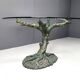 Table à manger vintage en forme d'arbre sculpté, années 1970