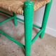 Banc en paille et bois ancien