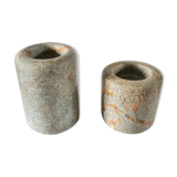 Atelier Olima, 2 stone candle holders from Gabon design 60s - 70s