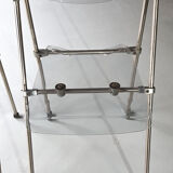 Pair of modern folding chairs in plexiglass