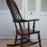 Chaise à Bascule Windsor Antique du 19ème Siècle