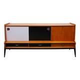 Oswald Vermaercke Sideboard with Black and White Sliding Doors, 1950s for V