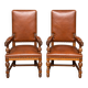 Pair of Renaissance armchairs. Carved solid oak. Holland. Late 19th century.