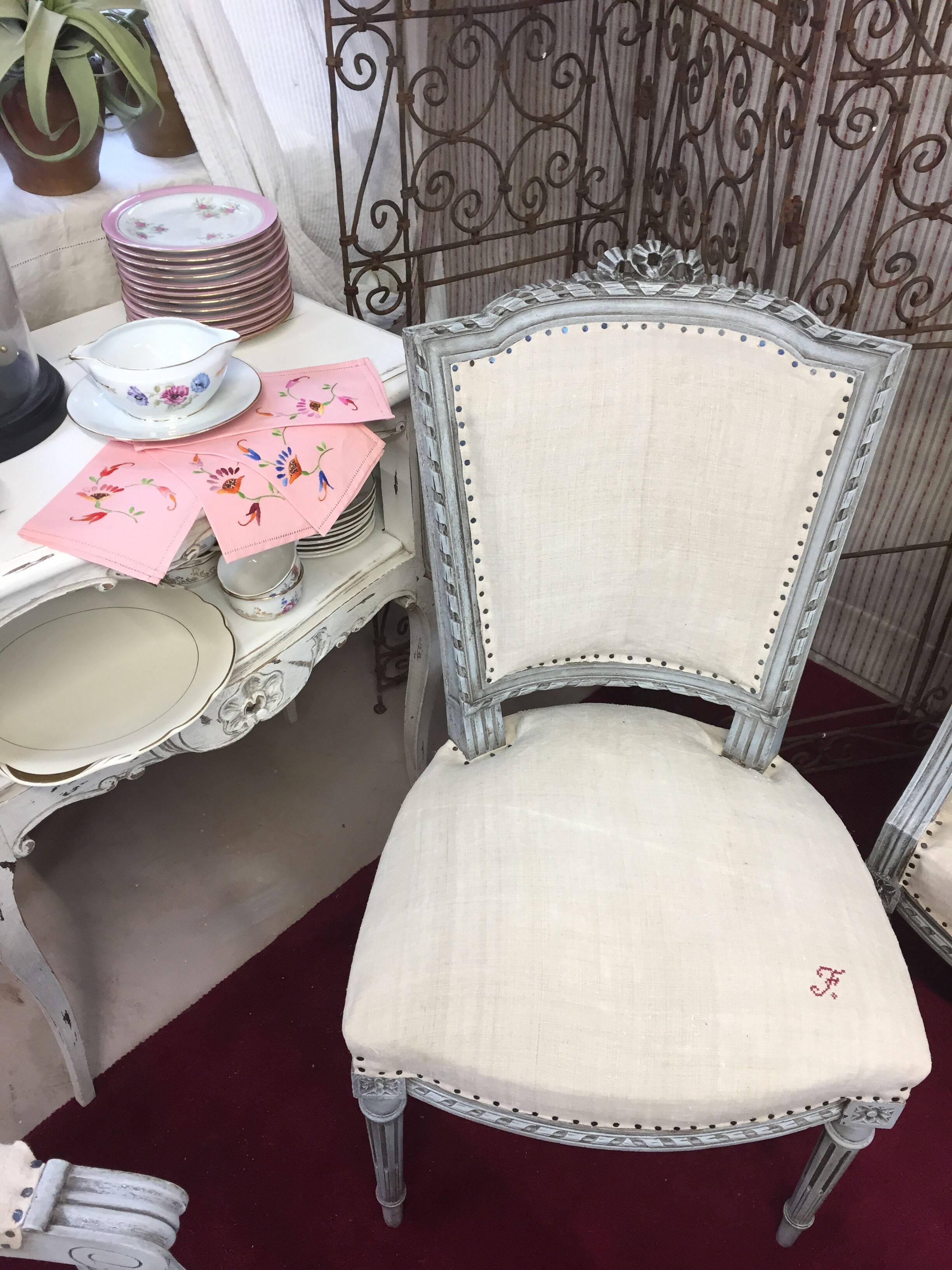 Pair of antique Louis XVI style chairs, completely renovated