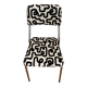Chaise vintage chromée & tissus graphique - pièce unique