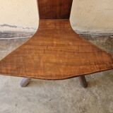 Stool Chair - 20th Century Brutalist Work - Stained Walnut