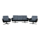 Mid-Century Design Leather Set – Sofa & Armchairs 1960s